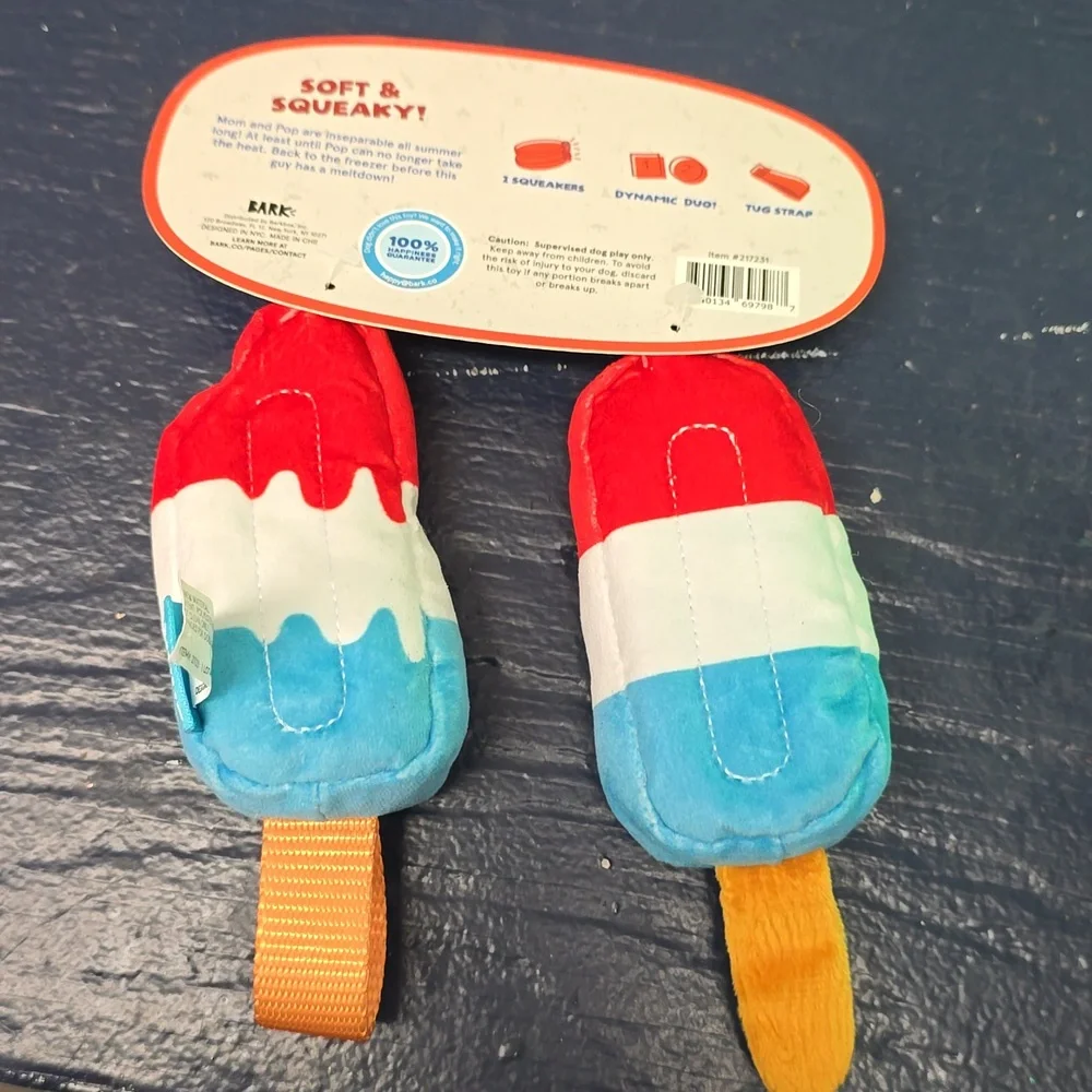 Bark Mom & Popsicle Dog‎ Toys Size Small 0-20 Pounds NWT